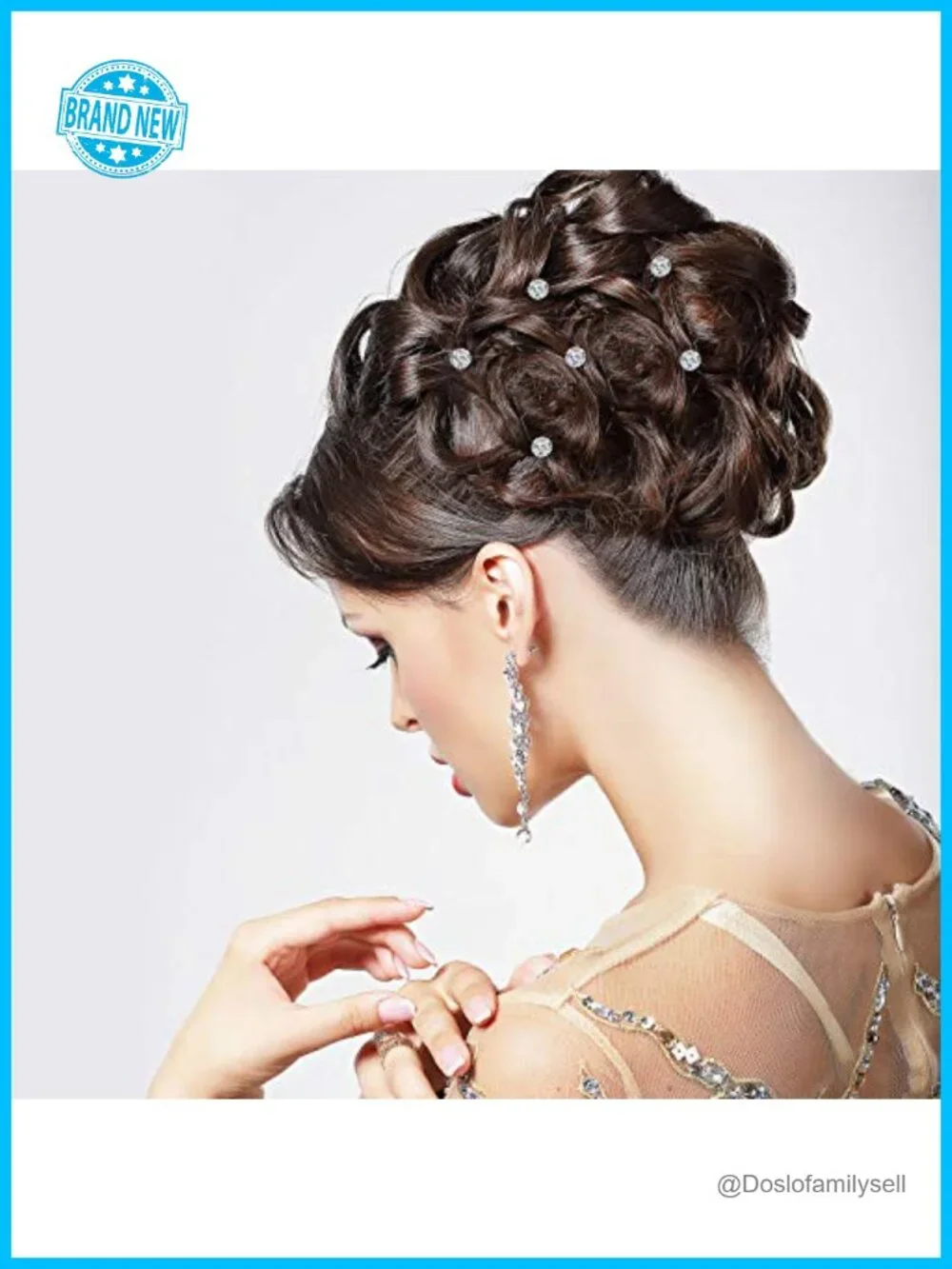 60pcs Clear Rhinestone Crystal Spiral Hair Pins Set - Wedding Prom Party Hair